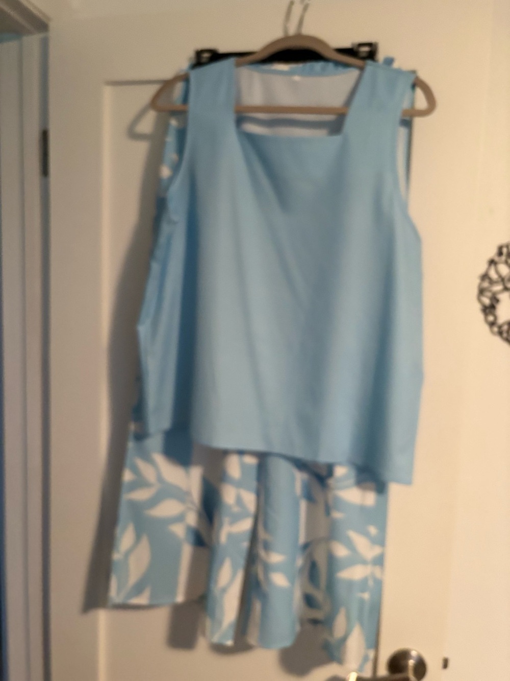 Wide Leg Jumpsuit Set in Light Blue